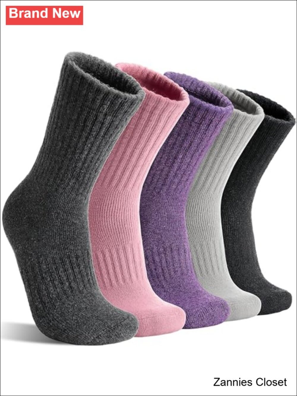 ✨ MOGGEI Merino Wool Socks 5 Pairs Hiking Warm Winter Thermal Crew Women